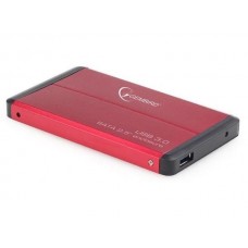 Išorinio kietojo disko dėžutė 2.5" USB 3.0 SATA raudona (red) Gembird